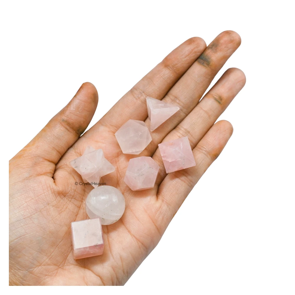Rose Quartz Platonic Solid - 7 Pcs