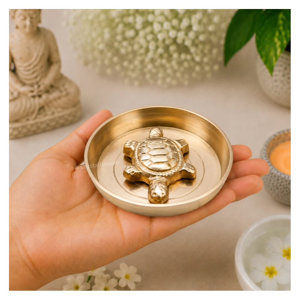Premium Tortoise with Plate Bass Idol Figurine (75 Gram, 2 Inch)