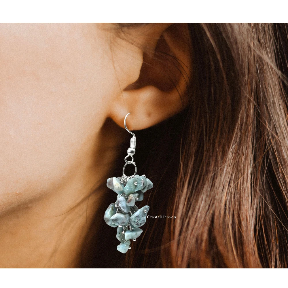 Larimar Crystal Earring (Silver)