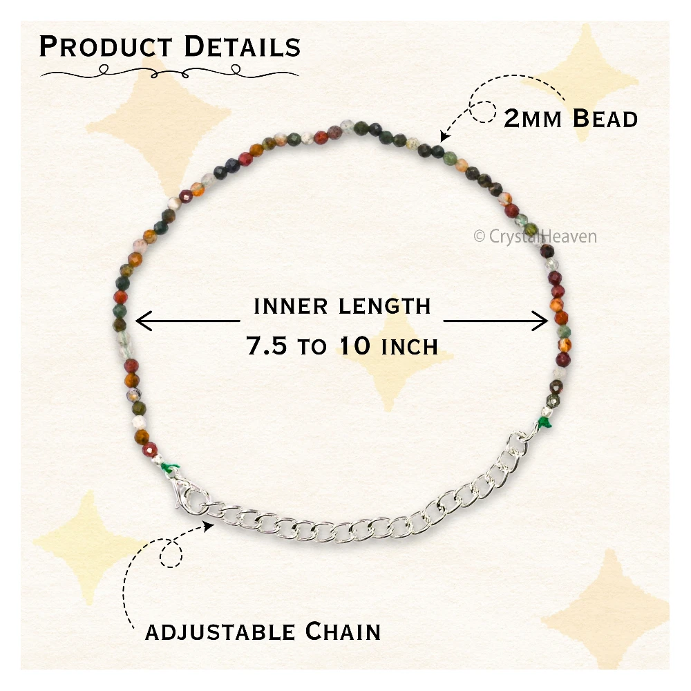 Mookaite Bracelets - 2mm Faceted Beads (Silver)