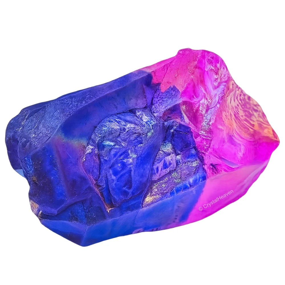 Raw Rose-Tanzine Aura Quartz Crystals (2 Pieces)