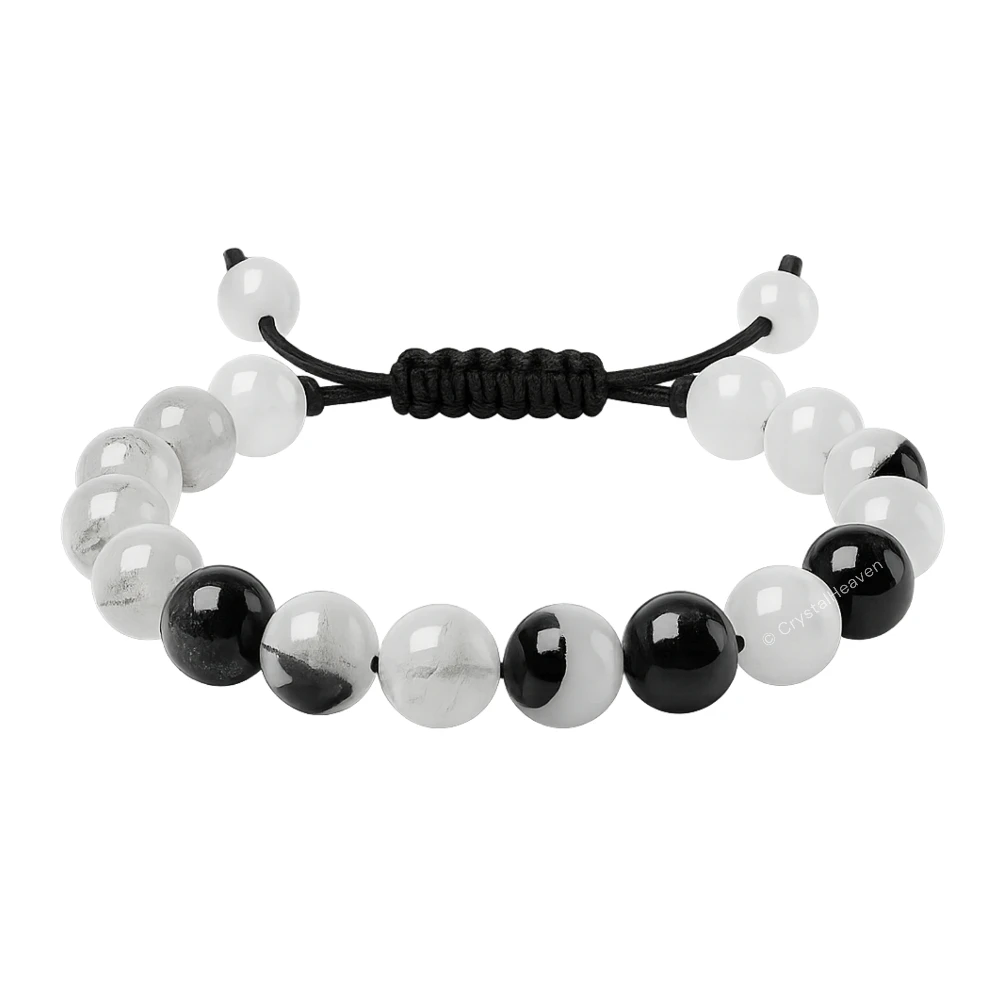 Black Rutilated Quartz Bracelet (Adjustable)