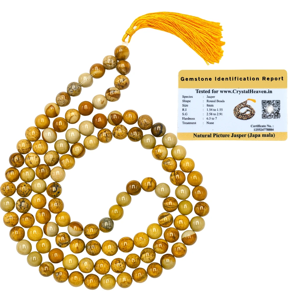 Picture Jasper Japa Mala (Without Knot)