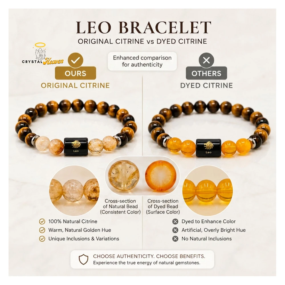 Leo Bracelet (सिंह राशि) - Tiger Eye & Citrine (Only Bracelet)
