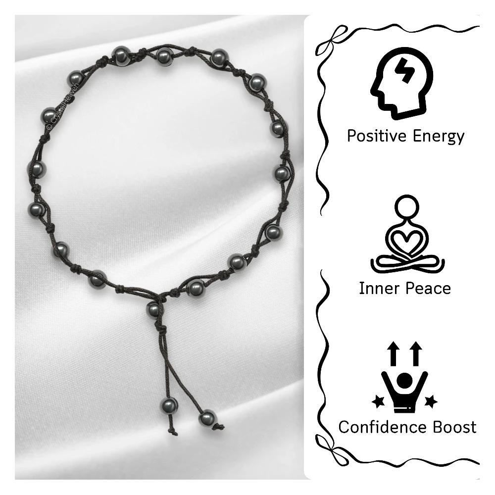 Hematite Anklet (Hand Knotted)