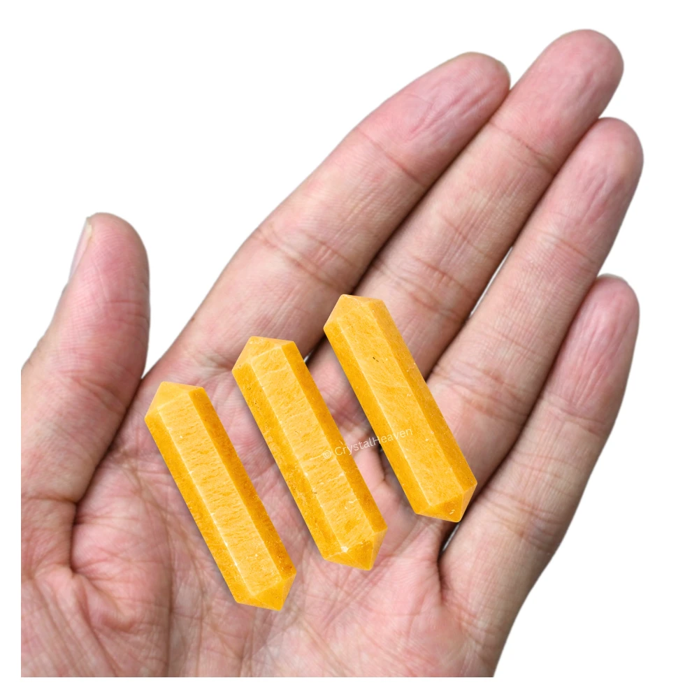Yellow Jasper Pencil Points (Double Terminated) (Set of 3)