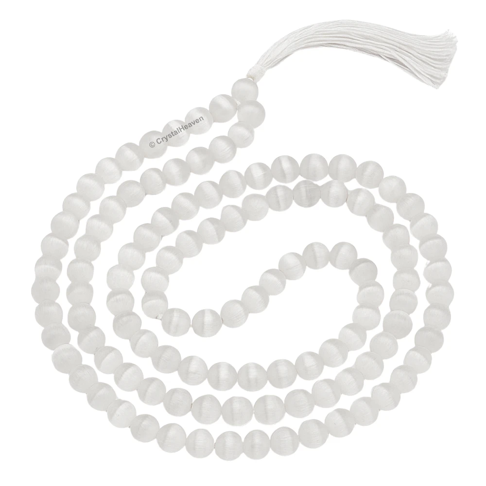 Selenite Japa Mala (Without Knot)