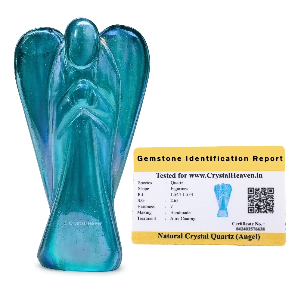 Aqua Aura Quartz Angel (2 Inch)
