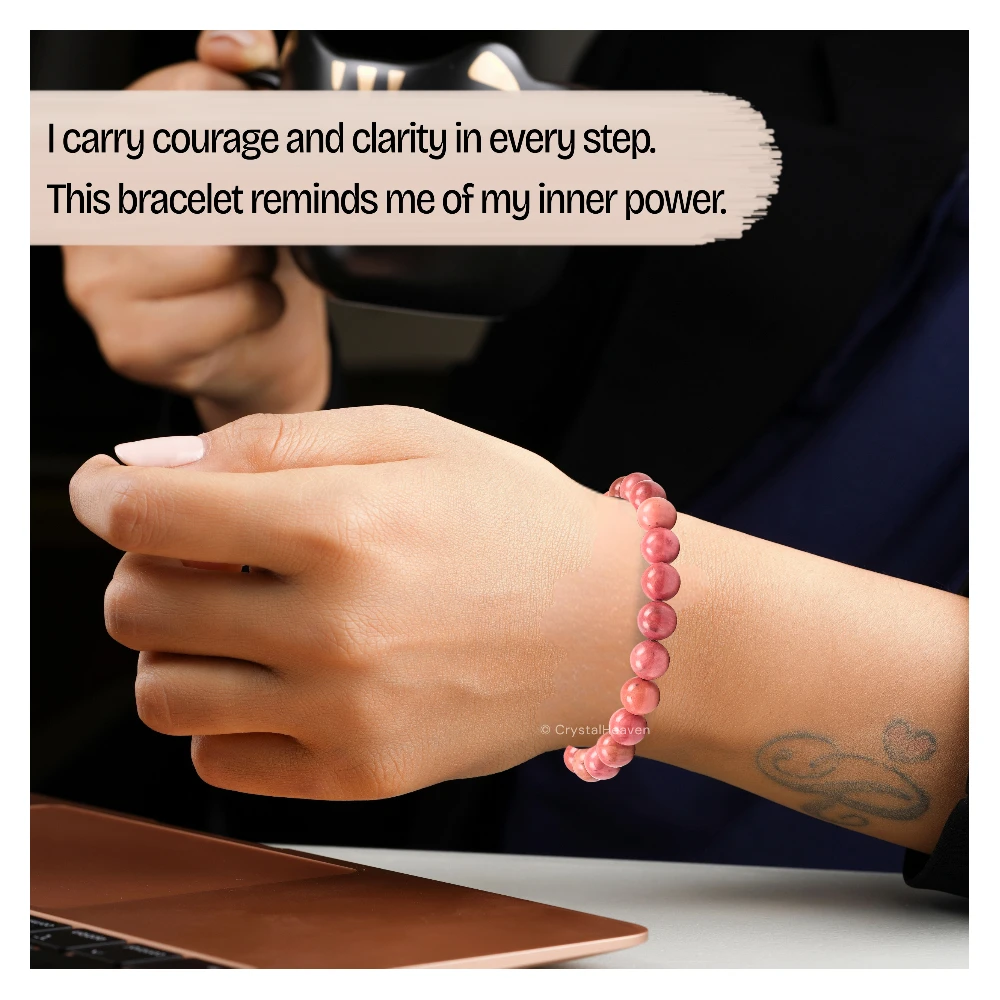 Pink Rhodonite Bracelet (Adjustable)