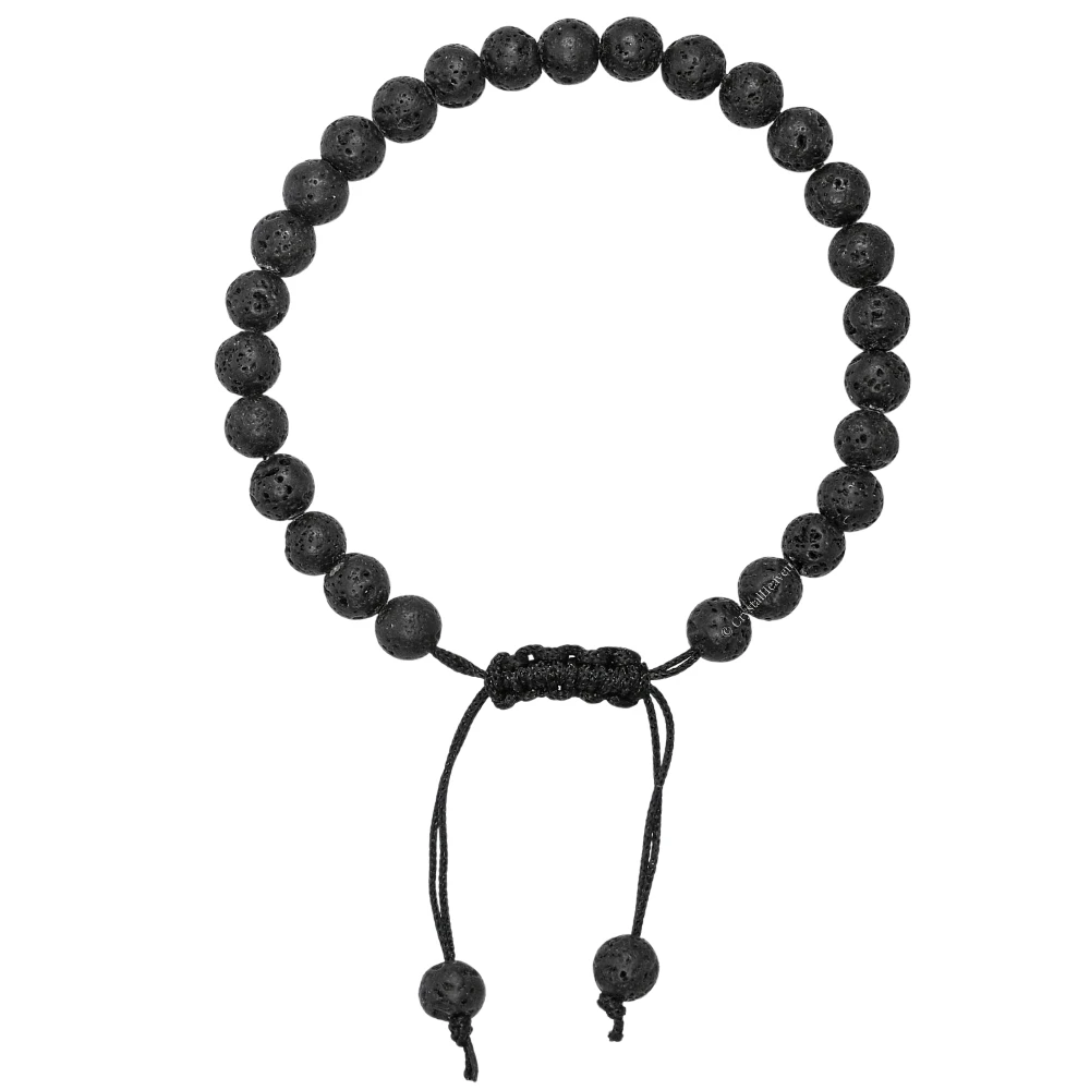 Lava Stone Healing Crystal Bracelets - 6mm Beads (Adjustable)