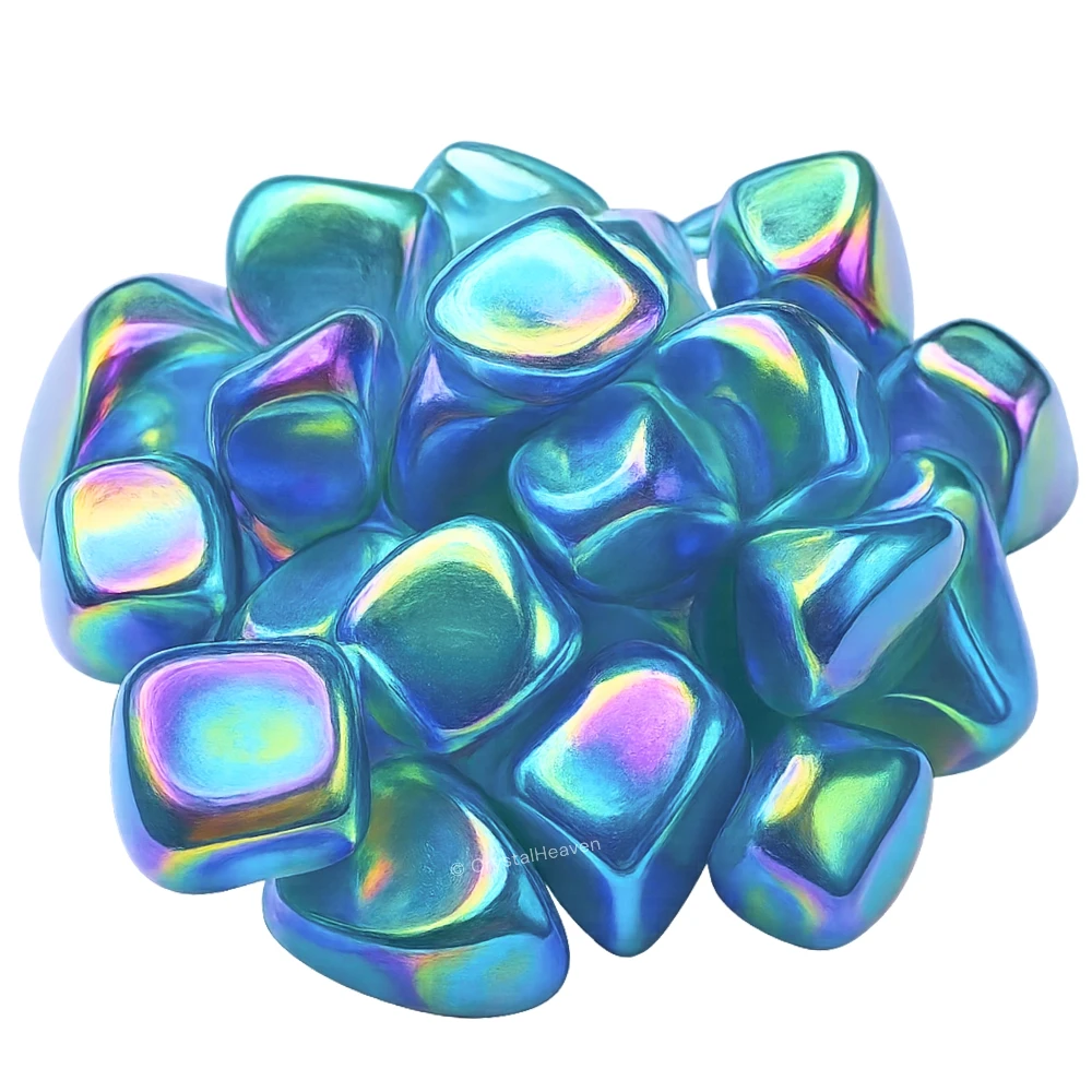 Tumbled Aqua Aura Quartz Stones (30 Gram)