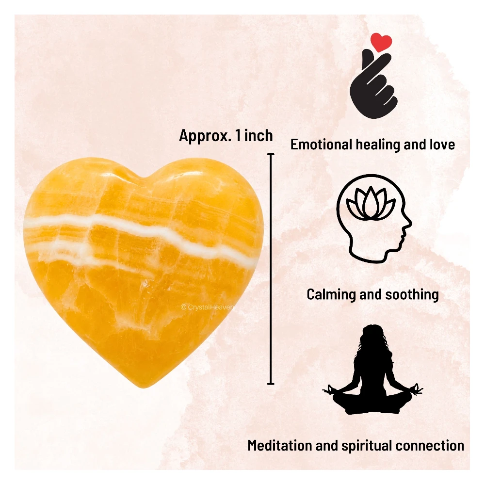 Yellow Calcite Mini Heart (Pack of 2)