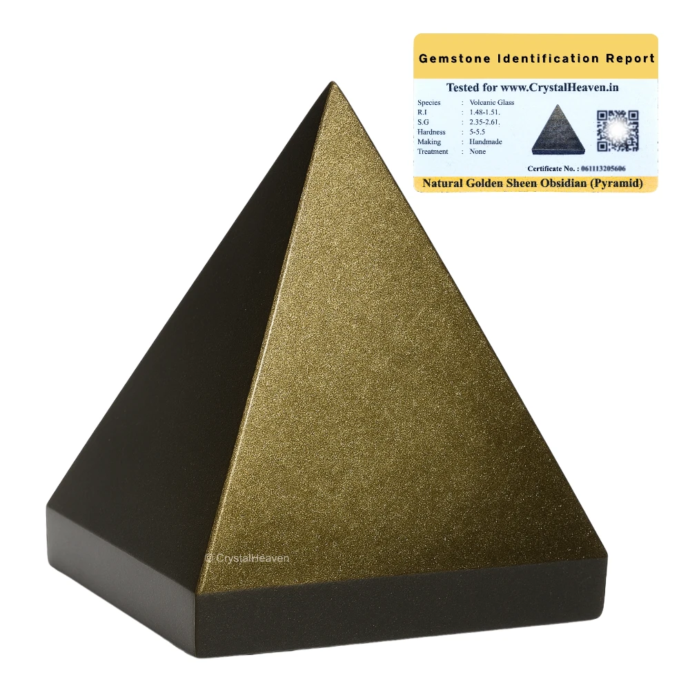 Golden Sheen Obsidian Pyramid (1.5 Inch)