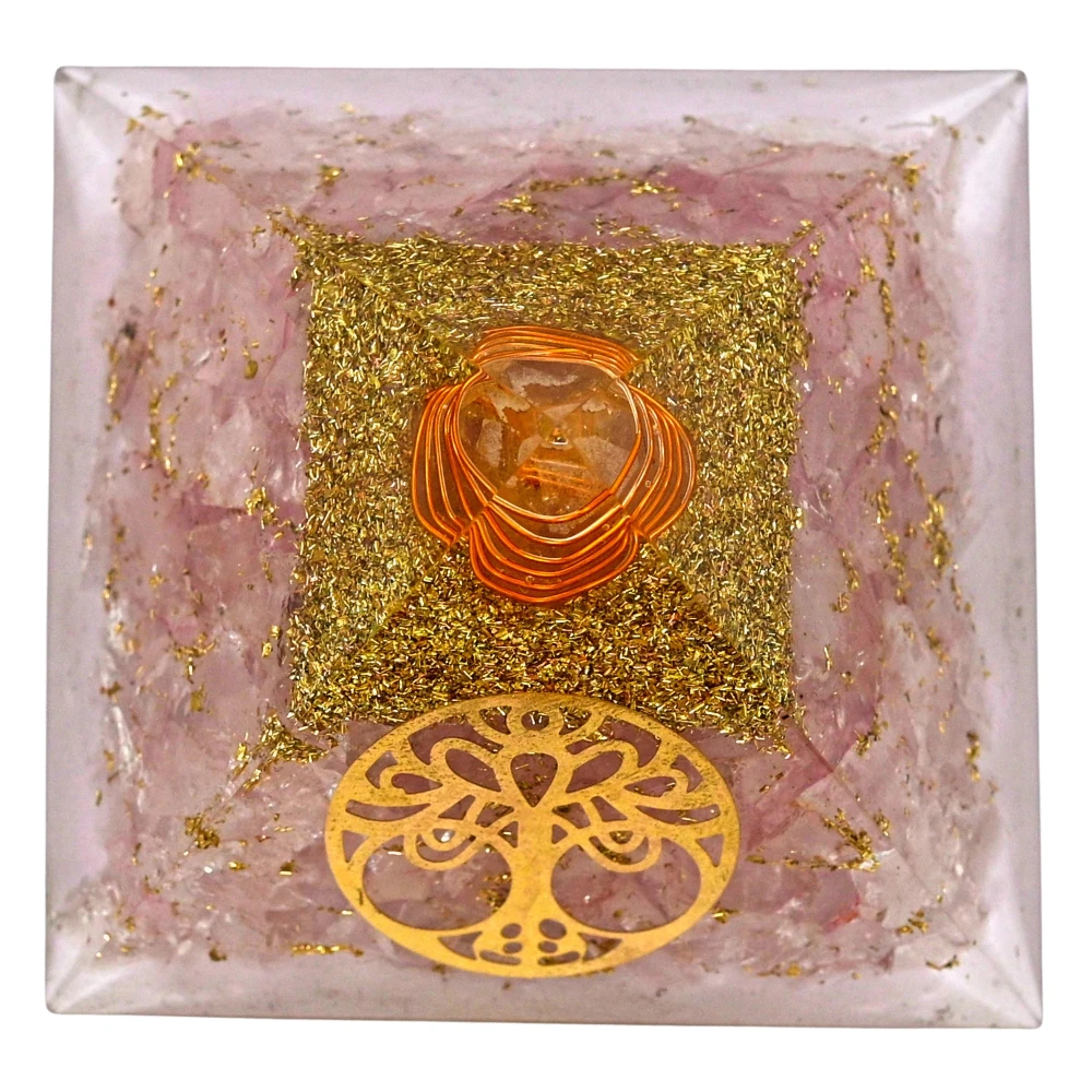 Rose Quartz Orgone Pyramid (TOL Hole Wala)