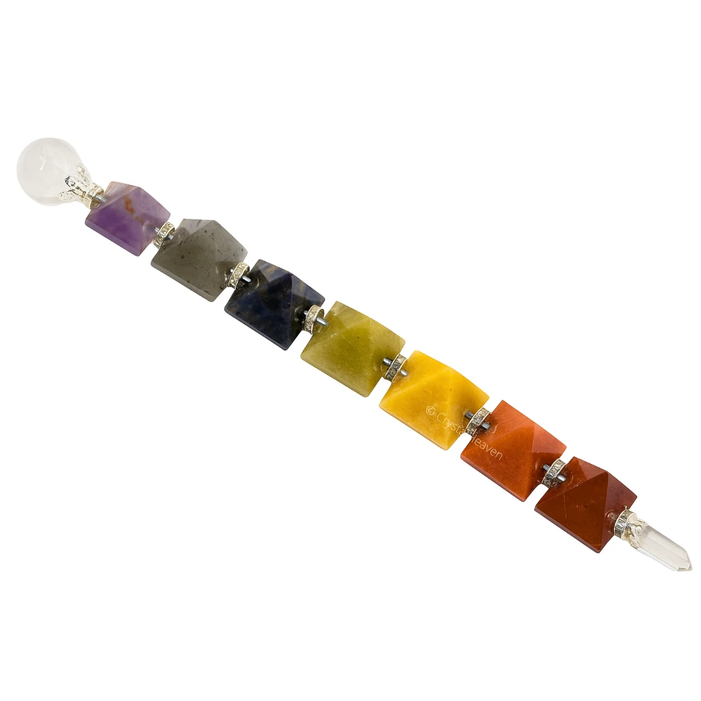 7 Chakra Crystal Pyramid Healing Stick (Horizontal wise)