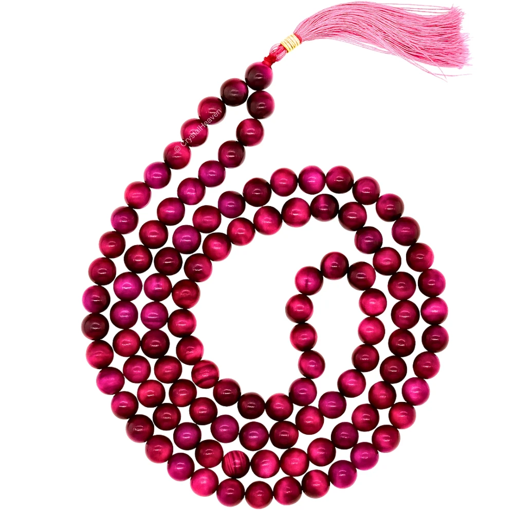 Pink Tiger Cat's Eye Japa Mala