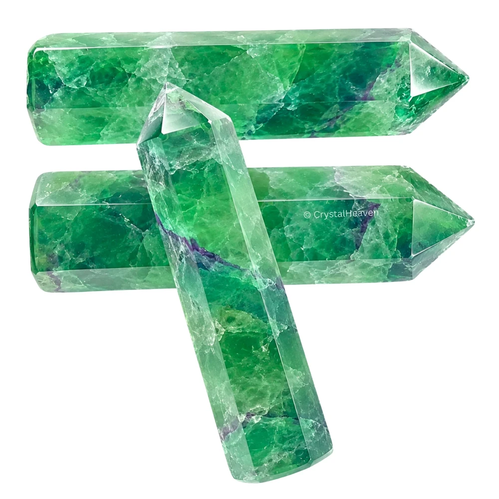 Green Fluorite Pencil Points (Set of 50)