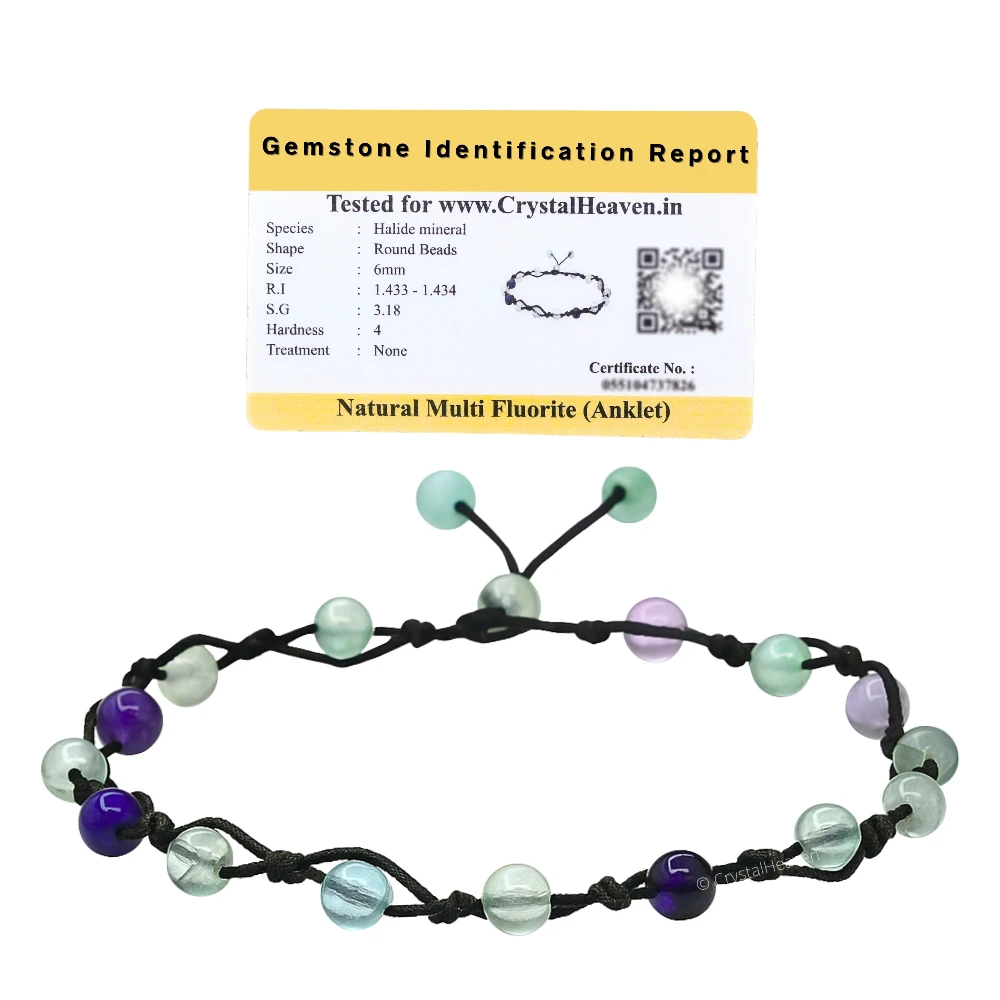 Multi Fluorite  Anklet (Hand Knotted)