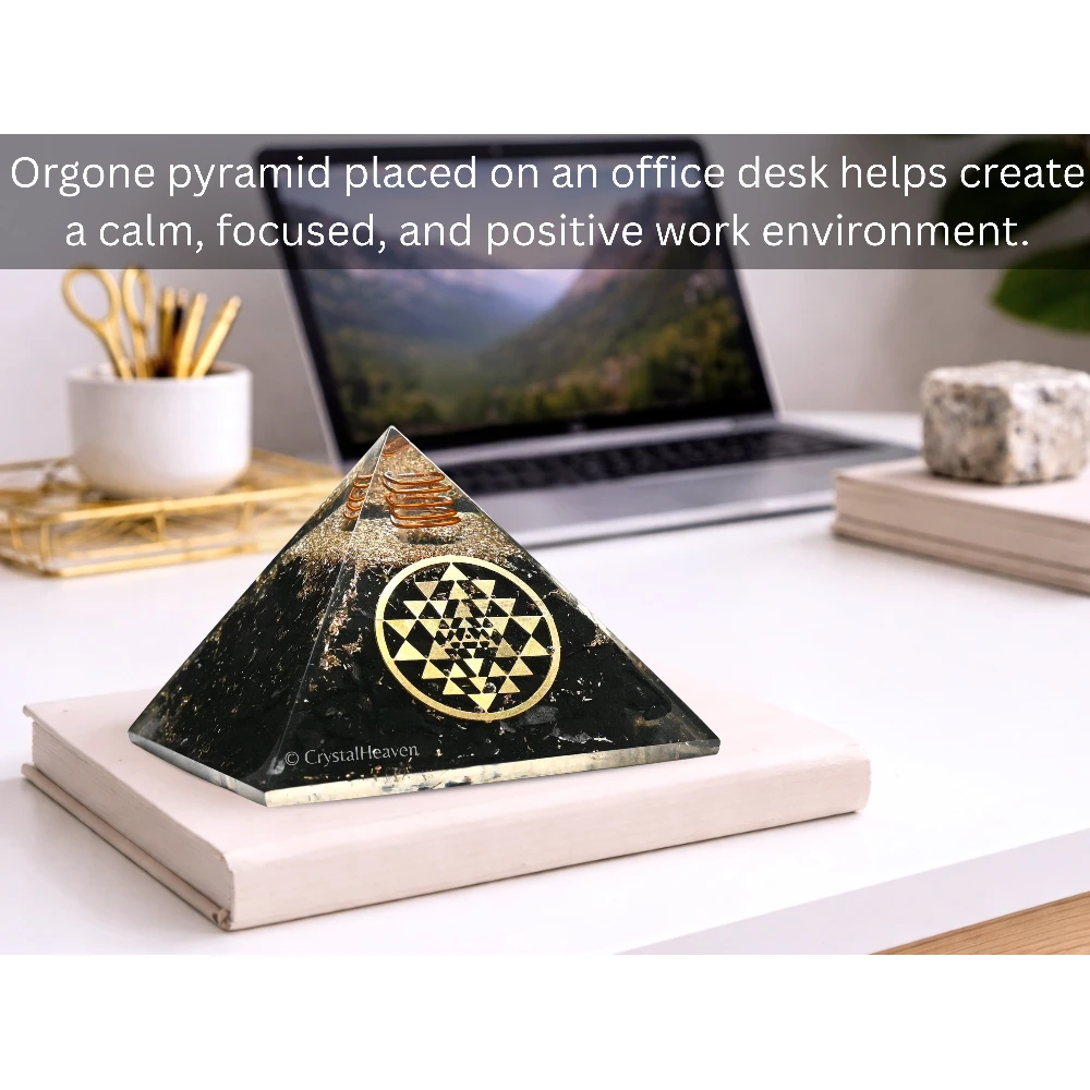 Shungite Orgone Pyramid (Round Shriyantra)