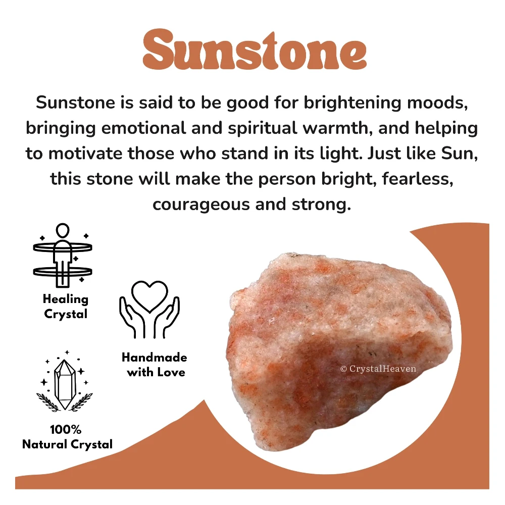 Raw Sunstone Crystals (5 Pieces)