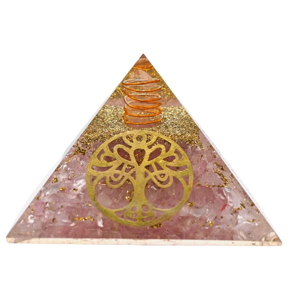 Rose Quartz Orgone Pyramid (TOL Hole Wala)