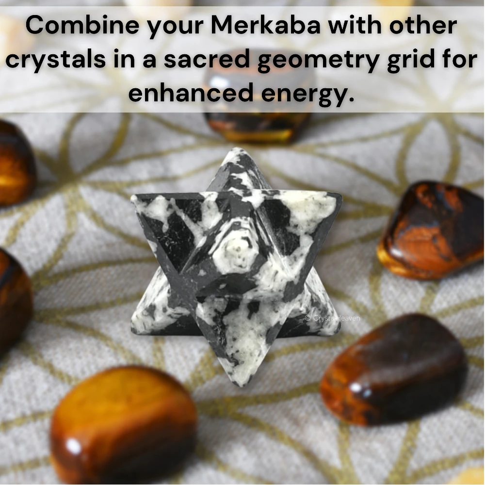 Black & White Tourmaline Crystal Merkaba (20-25 mm)