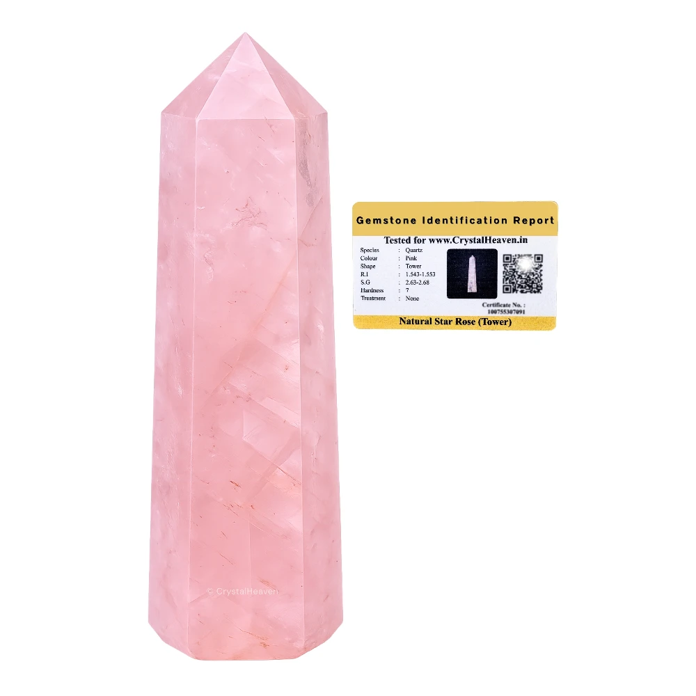 Star Rose Quartz Crystal Tower (2" to 3" inch)