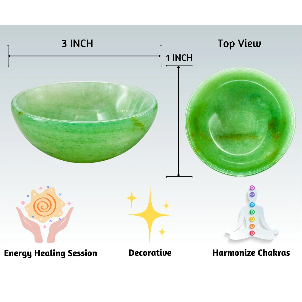Green Aventurine Crystal Bowl - 3 Inch
