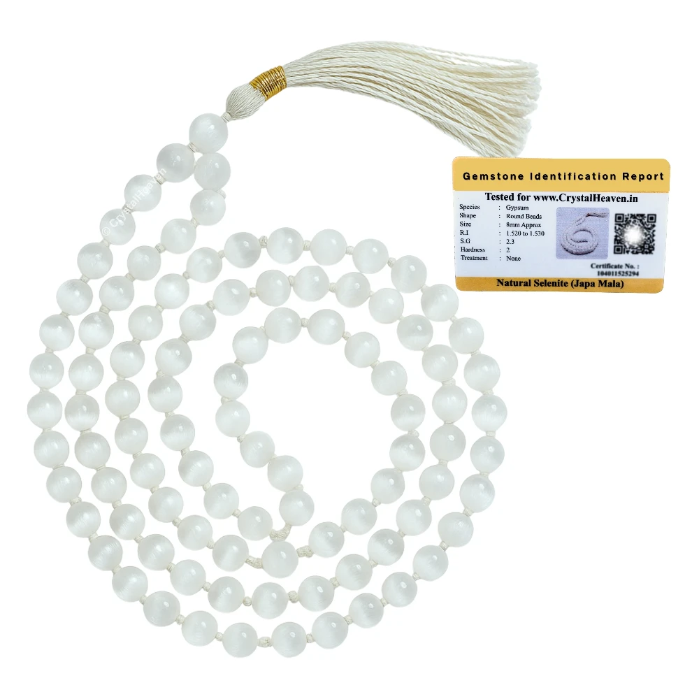 Selenite Japa Mala (Hand Knotted)