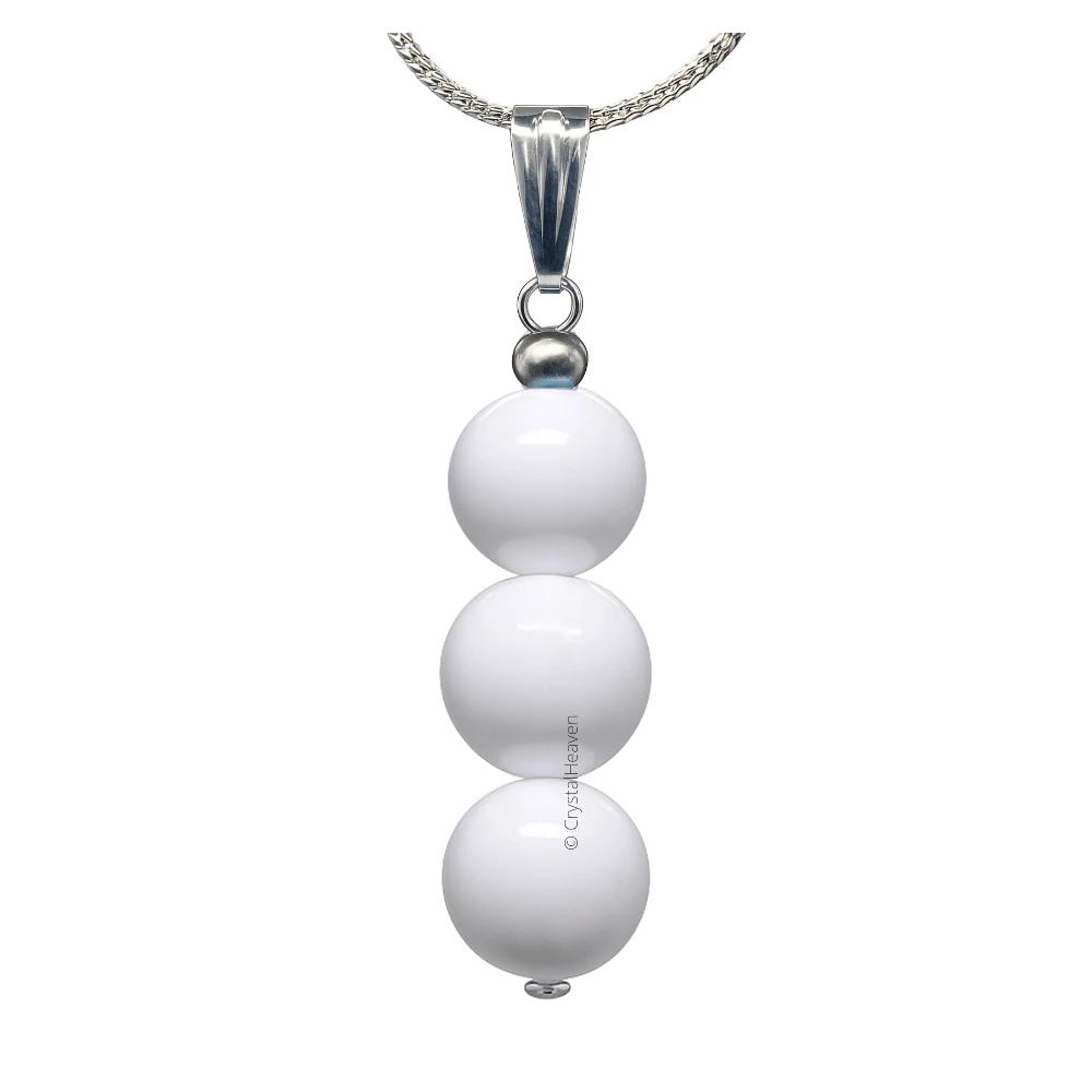 Mother of Pearl Crystal Bead Necklace (Silver)