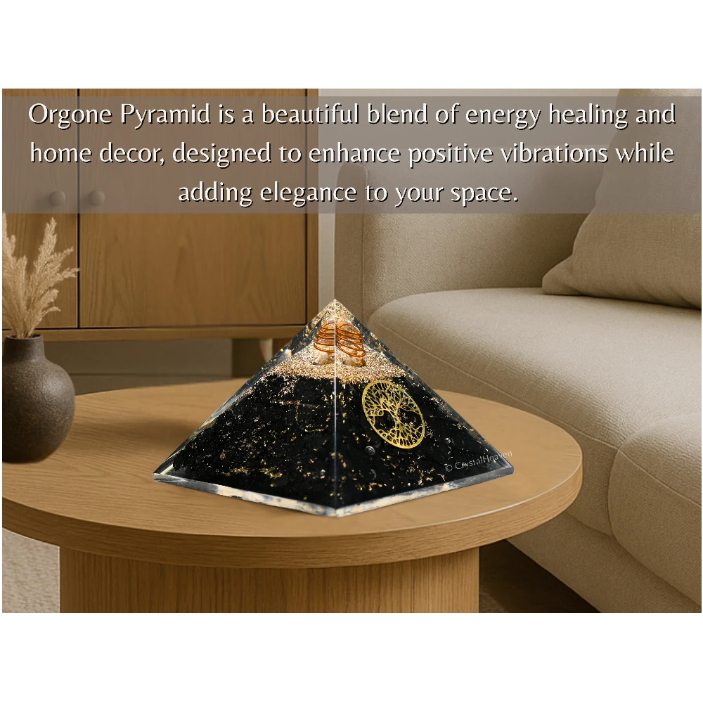 Shungite Orgone Pyramid (Small Tree Of life)