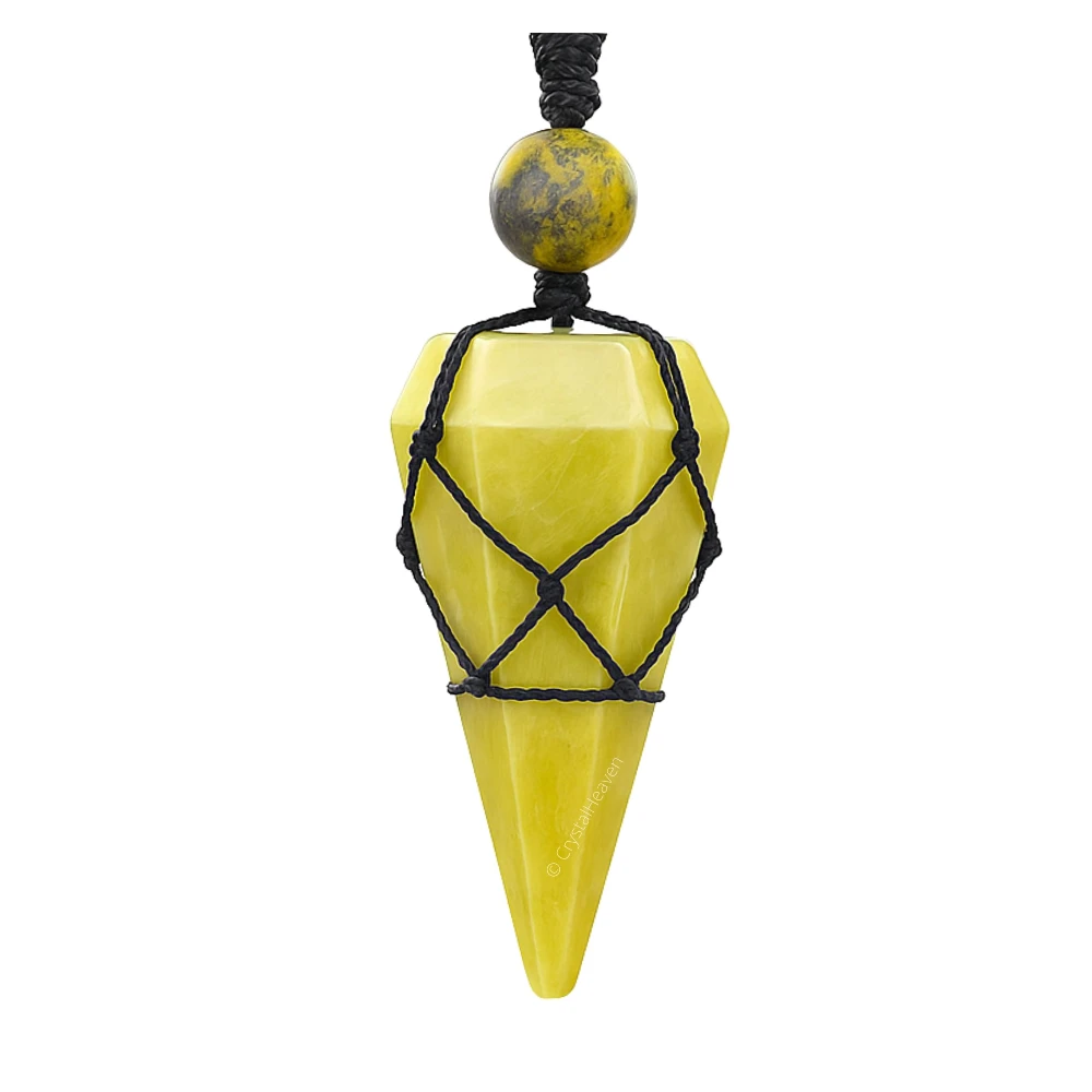 Serpentine Pendulum Pendant Necklace (Macrame)