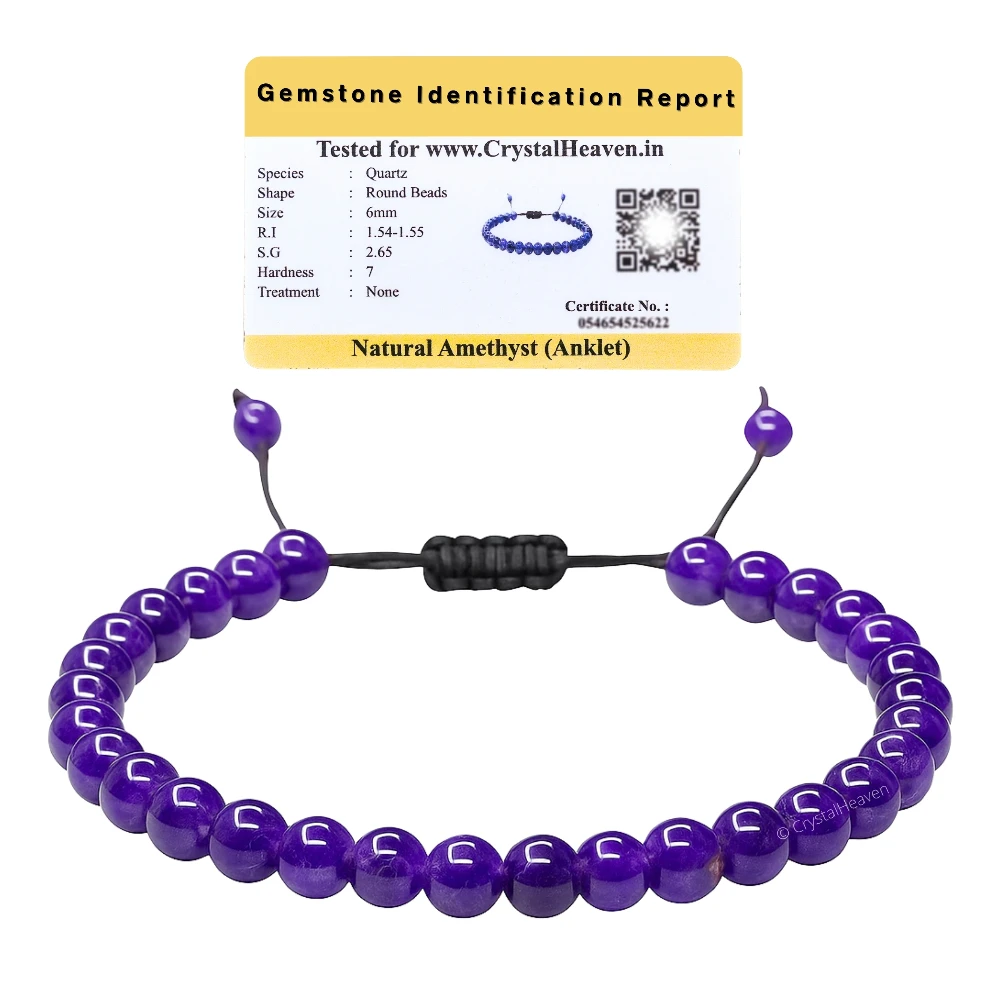 Amethyst Anklet (Without Knot)
