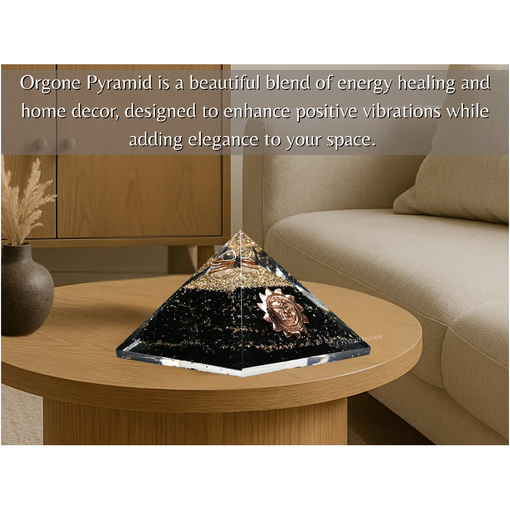 Shungite Orgone Pyramid (Sun Face)