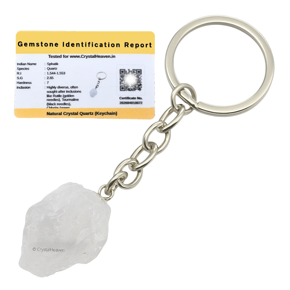 Clear Quartz Crystal Keychain (Raw)