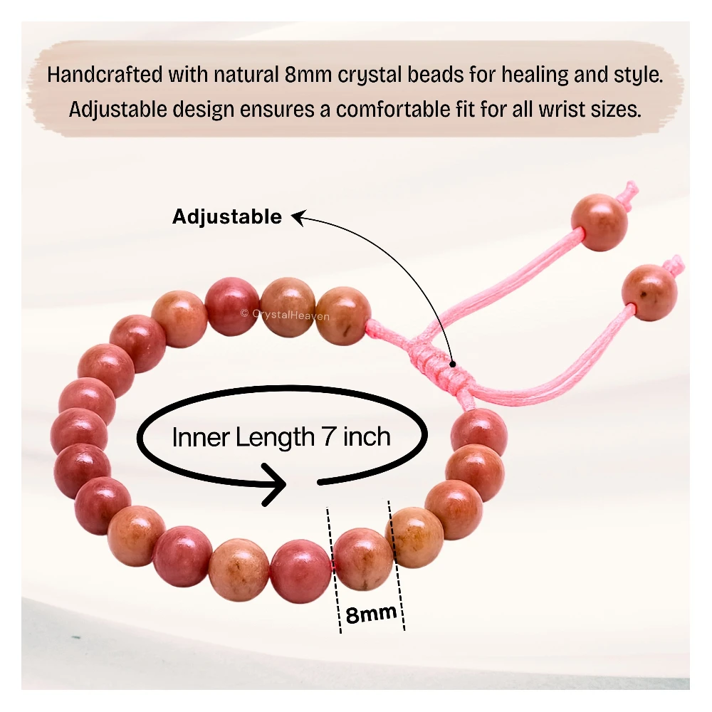 Pink Rhodonite Bracelet (Adjustable)