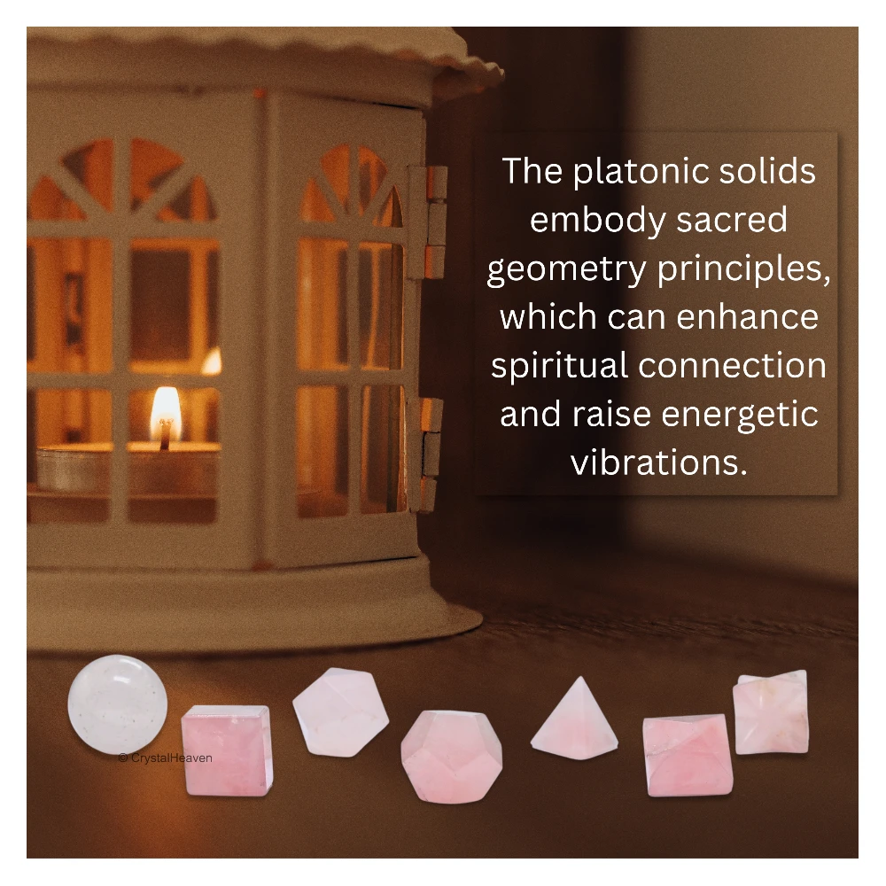 Rose Quartz Platonic Solid - 7 Pcs
