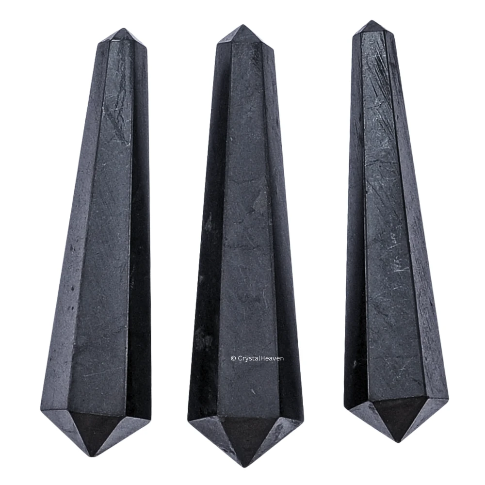 Shungite Pencil Points (Double Terminated) (Set of 3)