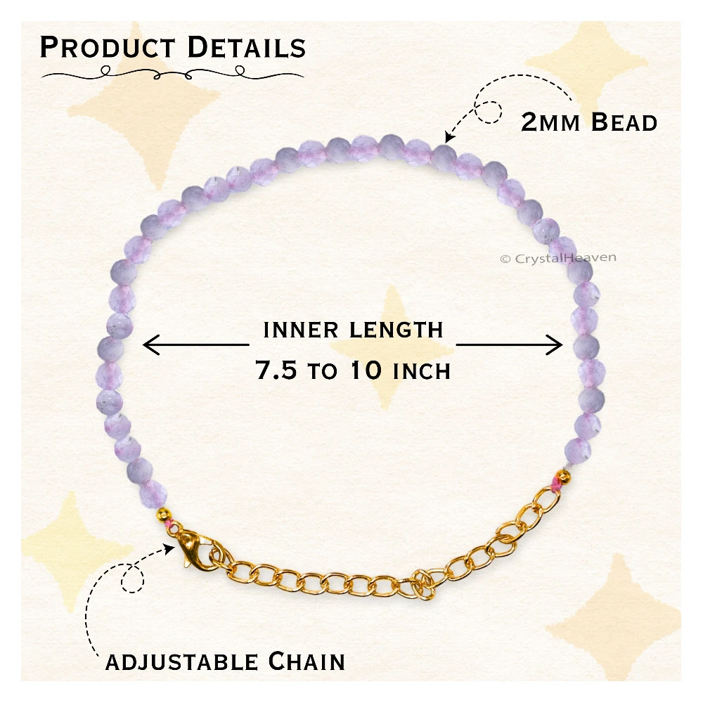 Morgonite Bracelets - 2mm Faceted Beads (Gold)