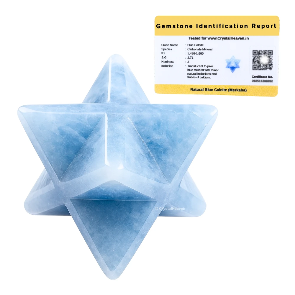 Blue Calcite Crystal Merkaba (45-55 mm)