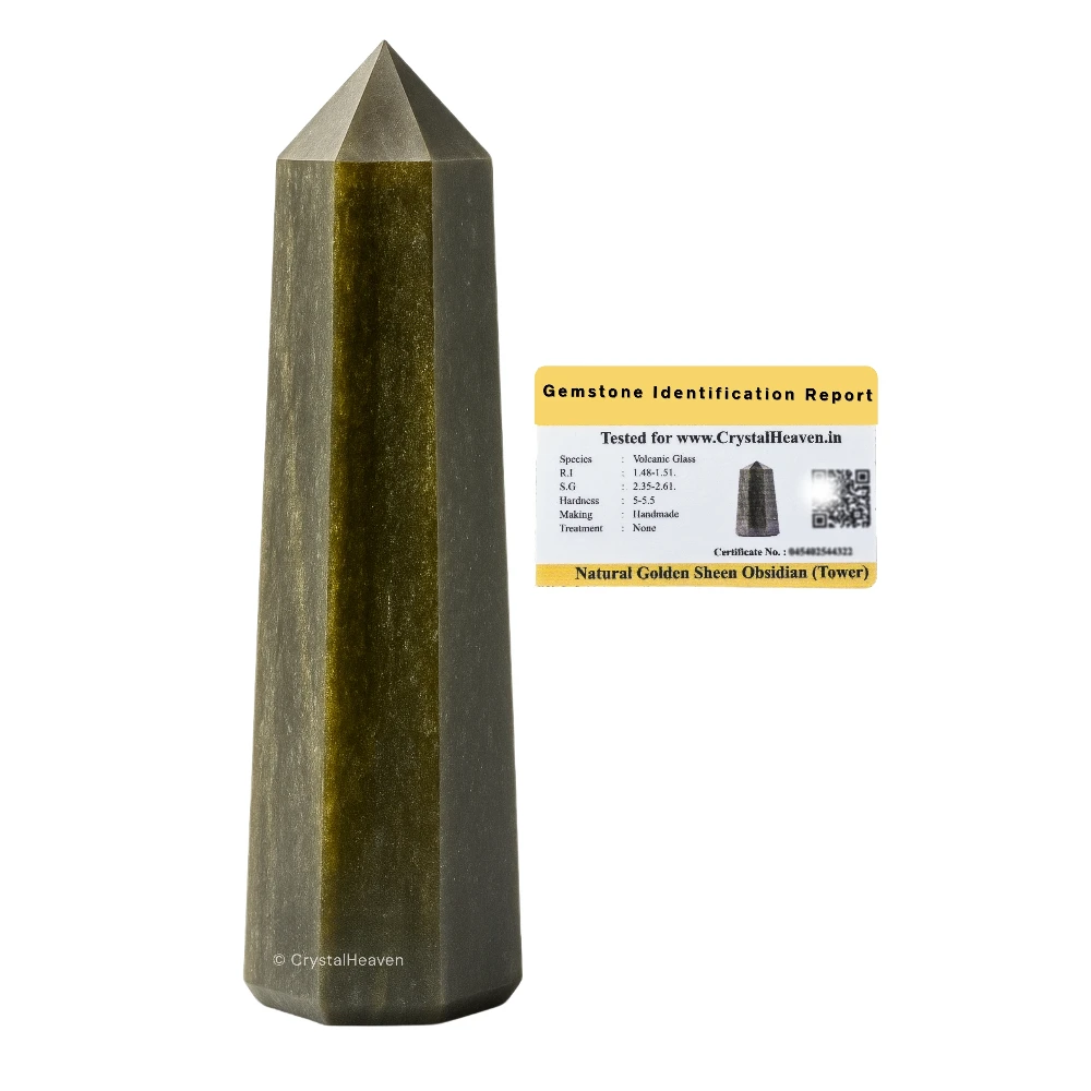 Golden Sheen Obsidian Crystal Tower (3" to 4" inch)