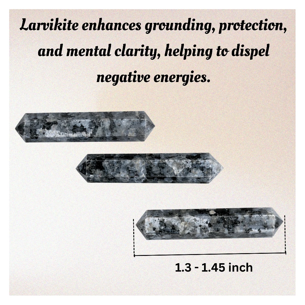 Larvikite Pencil Points (Double Terminated) (Set of 3)