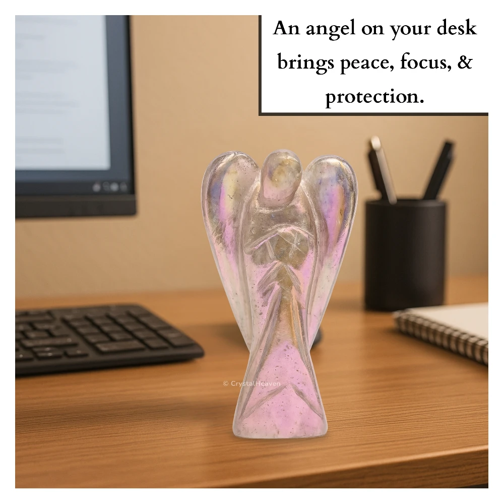 Angel Aura Rose Quartz Angel (2 Inch)