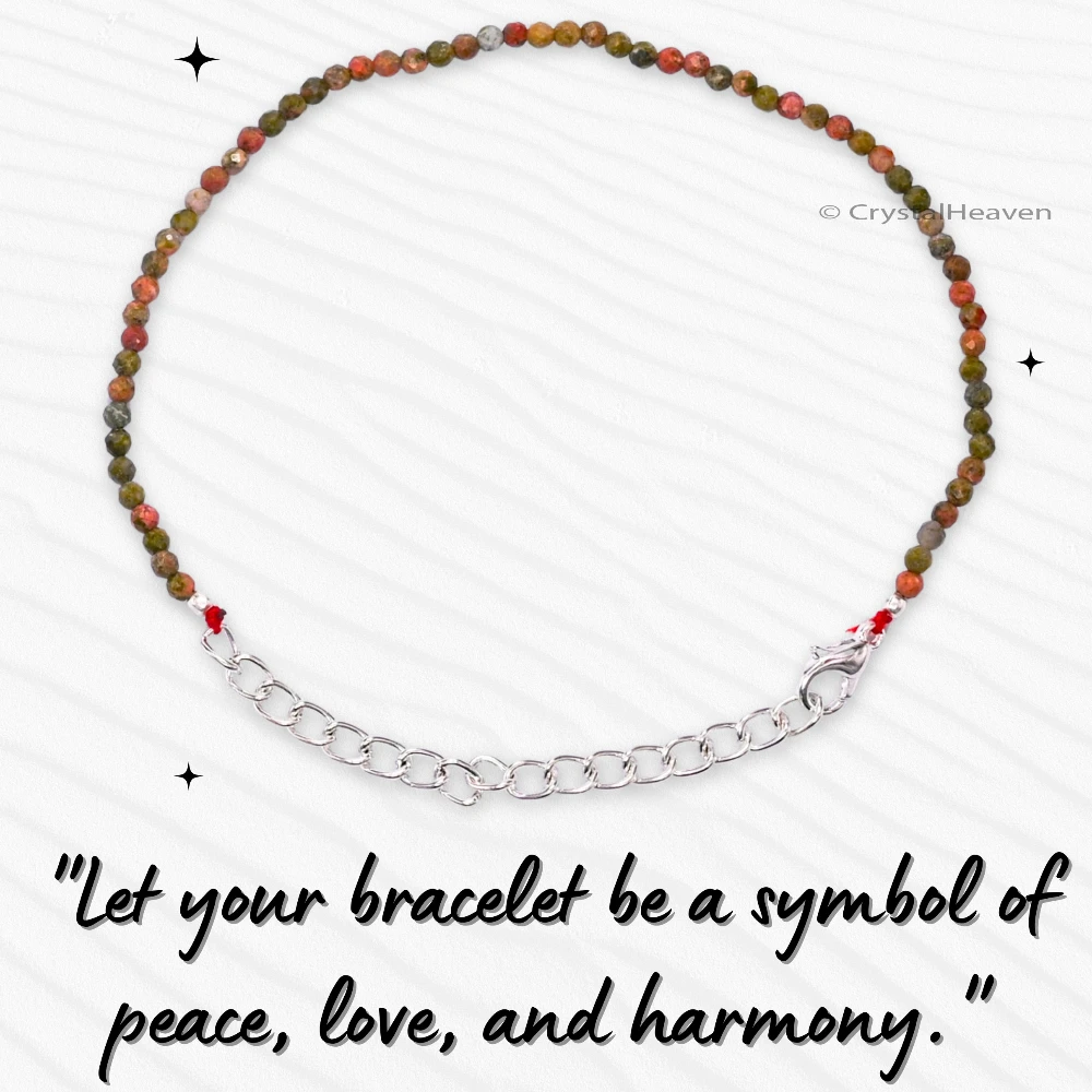 Unakite Bracelets - 2mm Faceted Beads (Silver)