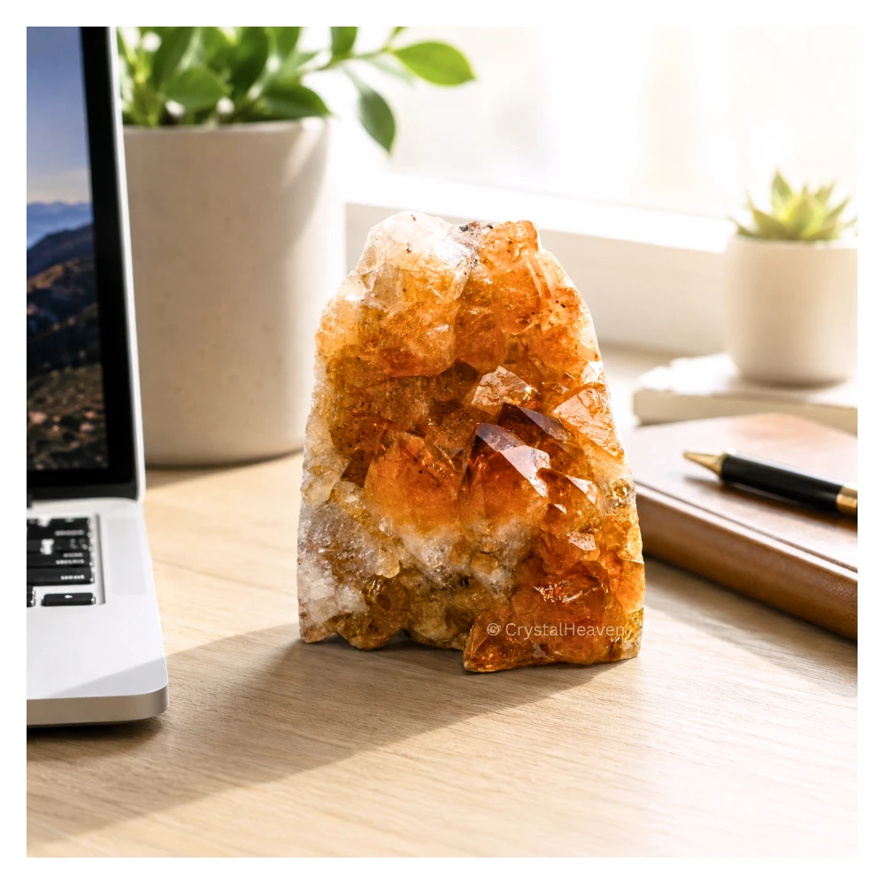 Natural Citrine Cluster Geode (200-300 Gram)
