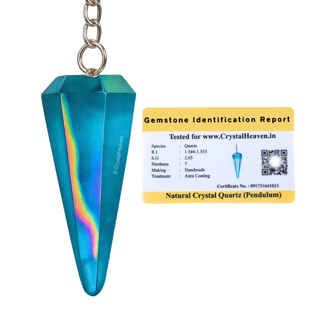 Aqua Aura Quartz Pendulum