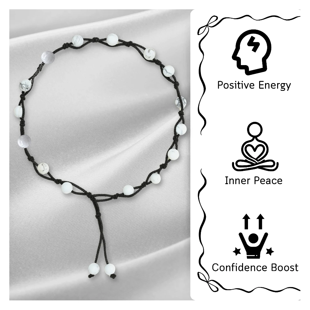 Howlite Anklet (Hand Knotted)