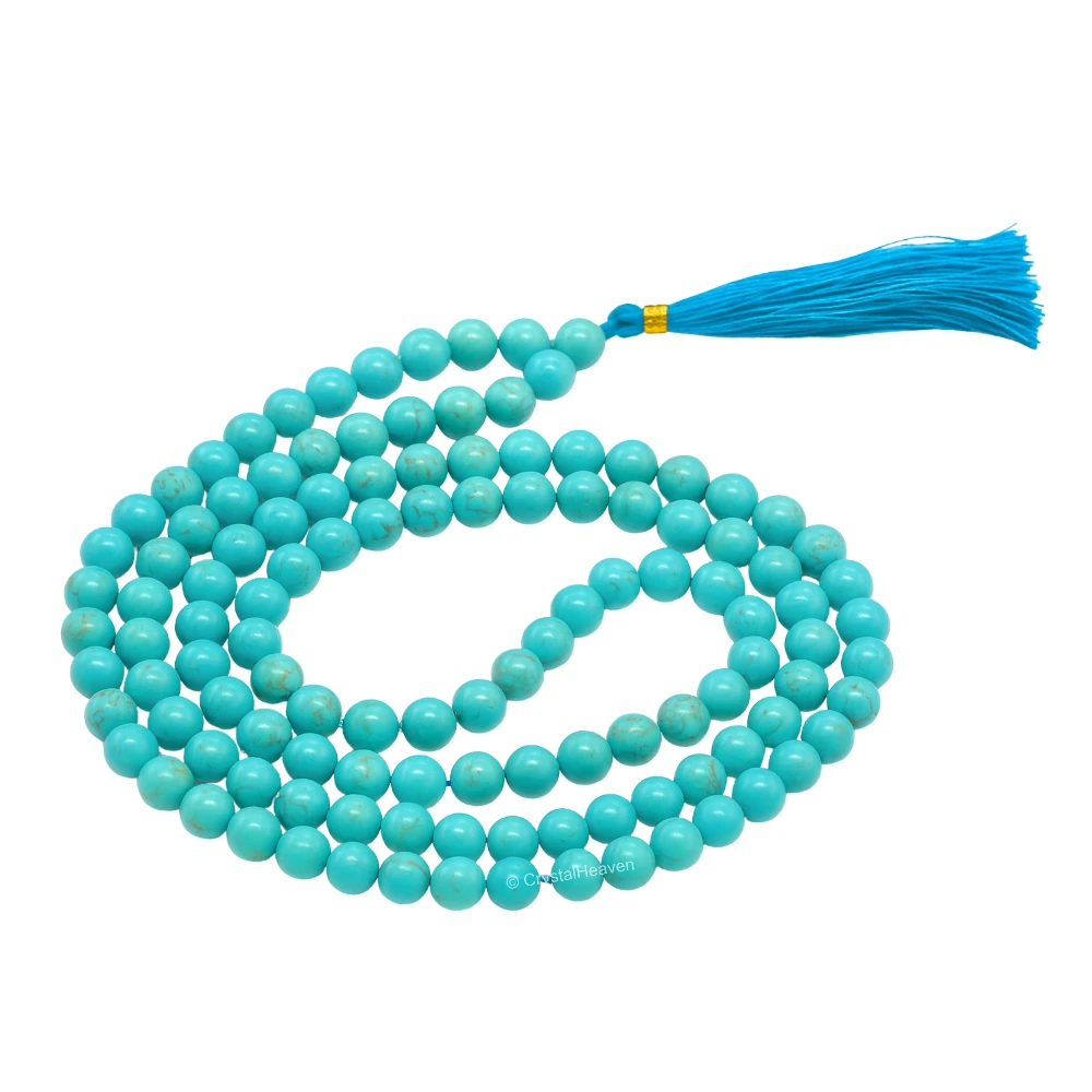 Magnesite Turquoise Japa Mala (Without Knot)