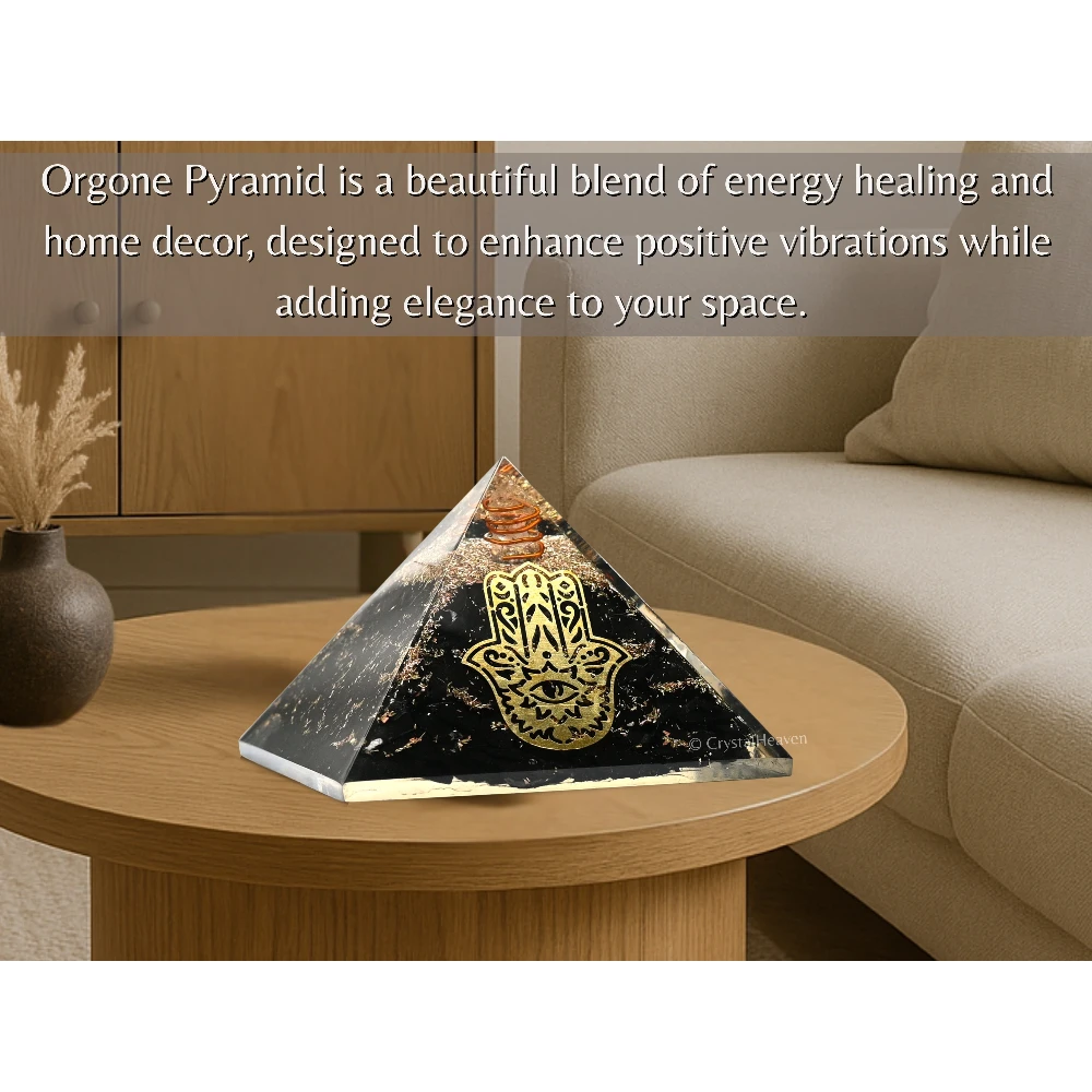 Shungite Orgone Pyramid (Hamsa)