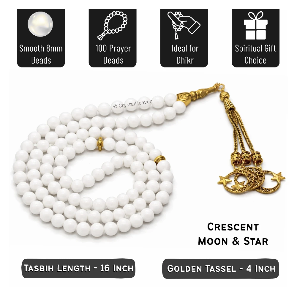 Mother of Pearl Crystal Tasbih (Gold)